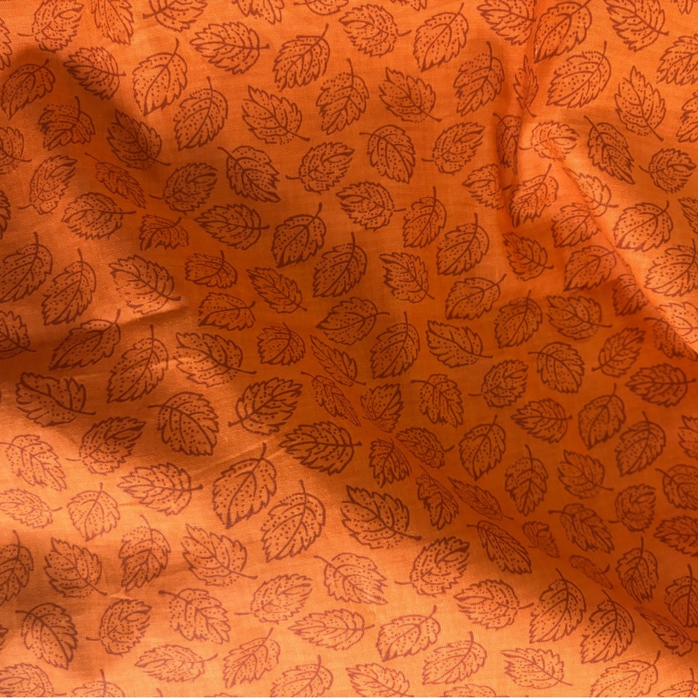 Autumn Leaf Patterned Fabric Orange